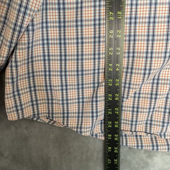 IZOD Saltwater Shirt Mens XL Button Down Relaxed Classic Beach Plaid Orange - Picture 6 of 8
